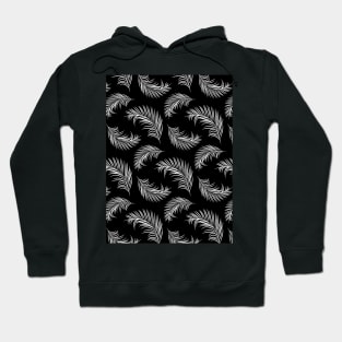 Black and white palm tree leaves Hoodie